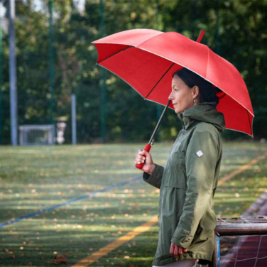 FARE® AC Automatic Umbrella with Reflective Piping and Fibreglass Shaft with Your Logo, red – detail view 3