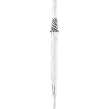 FARE® AC Automatic Umbrella with Reflective Piping and Fibreglass Shaft with Your Logo, white – detail view 3