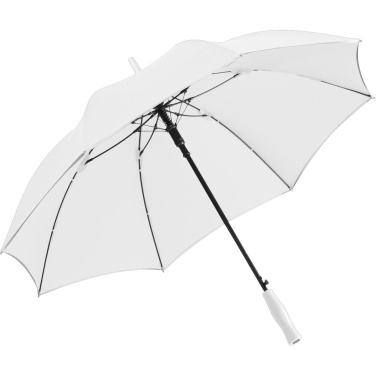 FARE® AC Automatic Umbrella with Reflective Piping and Fibreglass Shaft with Your Logo, white – detail view 7
