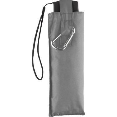 FARE SlimLite® Adventure Flat Mini Umbrella in Case with Snap Hook with Your Logo, grey – detail view 4
