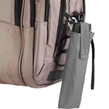 FARE SlimLite® Adventure Flat Mini Umbrella in Case with Snap Hook with Your Logo, grey – detail view 9