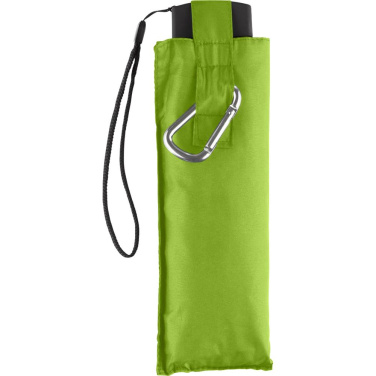 FARE SlimLite® Adventure Flat Mini Umbrella in Case with Snap Hook with Your Logo, lime – detail view 3
