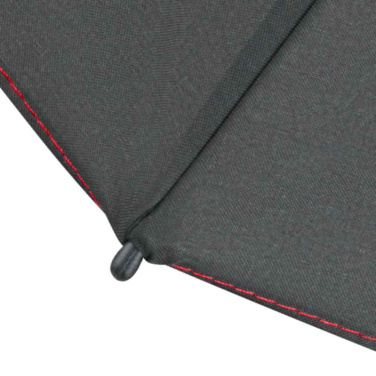 FARE® Mini Style Pocket Umbrella with Coloured Details with Your Logo, black-red – detail view 5