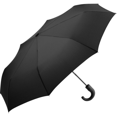 FARE AOC Automatic Pocket Umbrella with Crook Handle with Your Logo, black – product photo