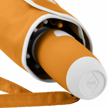 FARE® Whiteline Automatic Pocket Umbrella with White Details with Your Logo, orange – detail view 6