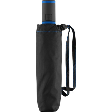 FARE® AOC Mini Style Automatic Pocket Umbrella with Coloured Details with Your Logo, black-euroblue – detail view 4