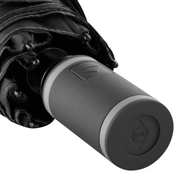 FARE® AOC Mini Style Automatic Pocket Umbrella with Coloured Details with Your Logo, black-grey – detail view 7