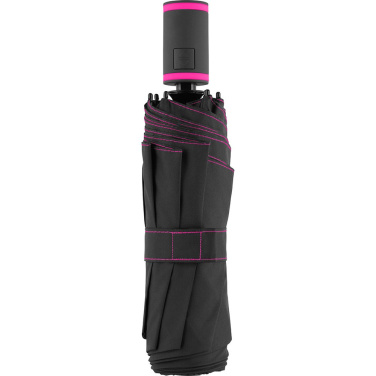 FARE® AOC Mini Style Automatic Pocket Umbrella with Coloured Details with Your Logo, black-magenta – detail view 4