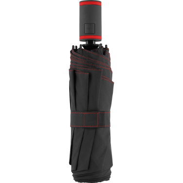FARE® AOC Mini Style Automatic Pocket Umbrella with Coloured Details with Your Logo, black-red – detail view 4