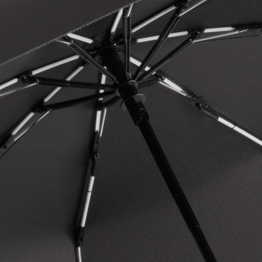 FARE® AOC Mini Style Automatic Pocket Umbrella with Coloured Details with Your Logo, black-white – detail view 10