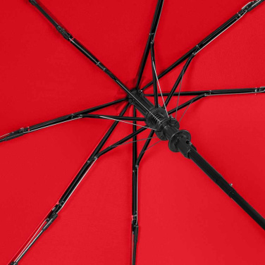 FARE® ÖkoBrella Automatic Pocket Umbrella with Wooden Handle with Your Logo, red (waterSAVE®) – detail view 6