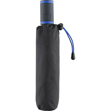 FARE® AC Mini Style Automatic Pocket Umbrella with Coloured Details with Your Logo, black-euroblue – detail view 6