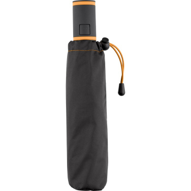 FARE® AC Mini Style Automatic Pocket Umbrella with Coloured Details with Your Logo, black-orange – detail view 6