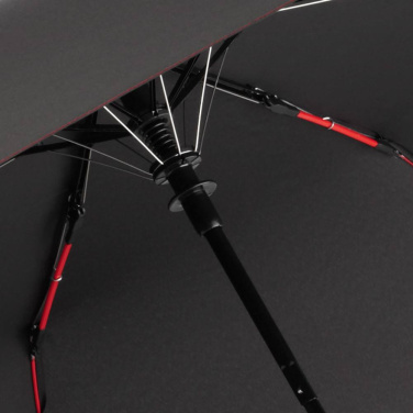 FARE® AC Mini Style Automatic Pocket Umbrella with Coloured Details with Your Logo, black-red – detail view 7