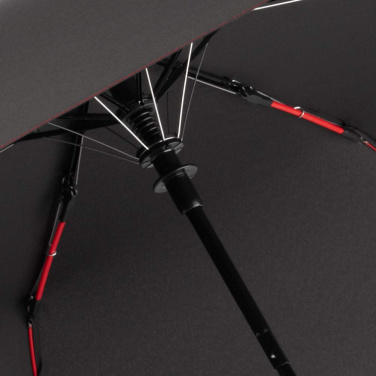FARE® AC Mini Style Automatic Pocket Umbrella with Coloured Details with Your Logo, black-red – colour swatch