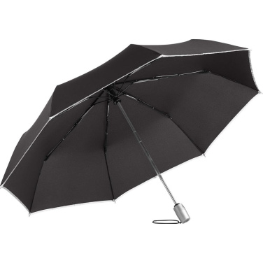 FARE® AOC Oversize Pocket Umbrella with Reflective Piping with Your Logo, black – detail view 2