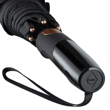 FARE® Precious Automatic Aluminium Golf Umbrella with Metallic Details with Your Logo, black/copper – detail view 7