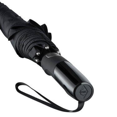 FARE® Precious Automatic Aluminium Golf Umbrella with Metallic Details with Your Logo, black/titanium – detail view 5