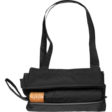 FARE® ÖkoBrella Shopping Pocket Umbrella with Shopping Bag Sleeve with Your Logo, black (waterSAVE®) – detail view 5