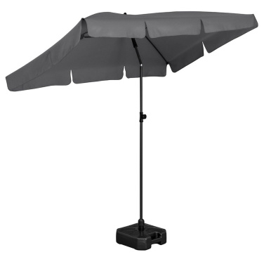 FARE® Parasol R, 200 × 122 cm with Your Logo, grey – detail view 2