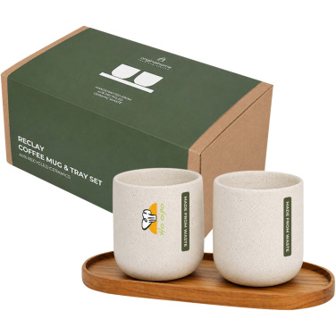 Originalhome oval wooden tray and 150 ml ceramic mug set, product image