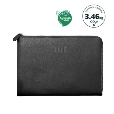 Black Xoopar INÉ Laptop sleeve with zipper and embossed logo