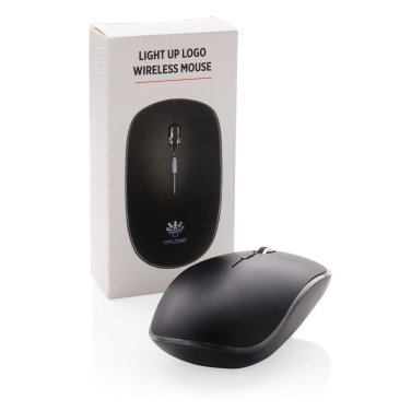 Wireless mouse with light-up logo – with gift box
