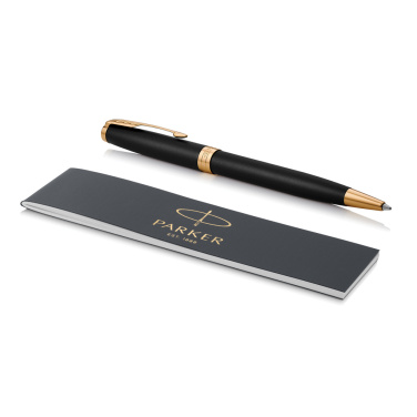Parker SONNET Ballpoint Pen, Matte Black with Palladium Trim, detail view