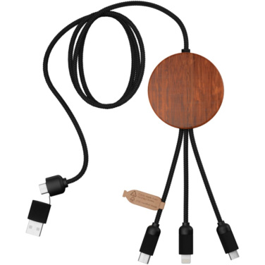 SCX.design C40 5-in-1 rPET charging cable with light-up logo and 10 W charging pad – back view