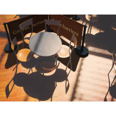 Café barrier steel post with rubber base (h 93 cm)