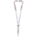 Addie sublimation lanyard with safety breakaway, White / White