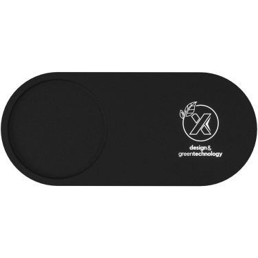 SCX.design W17 10W light-up logo wireless charging pad and bamboo pencil holder, product image, Wood / Black (4)