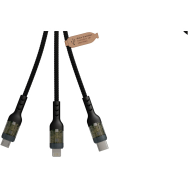 SCX.design O32 foldable phone stand with 3-in-1 charging cable, product image