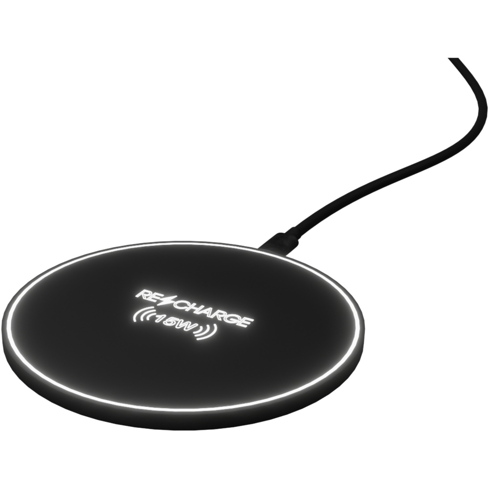 SCX.design W2115W light-up logo wireless charging pad, Black, product image