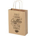 Kraft 120 g/m2 paper bag with twisted handles - 24 x 9 x 32 cm, Kraft brown