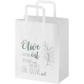 Kraft 80 g/m2 paper bag with flat handles - 25 x 15 x 32 cm, White