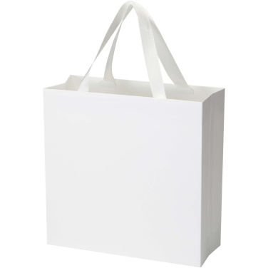 Smartfold 210 g/m² paper bag with ribbon handles and matt lamination - 31 x 12 x 31 cm, product image
