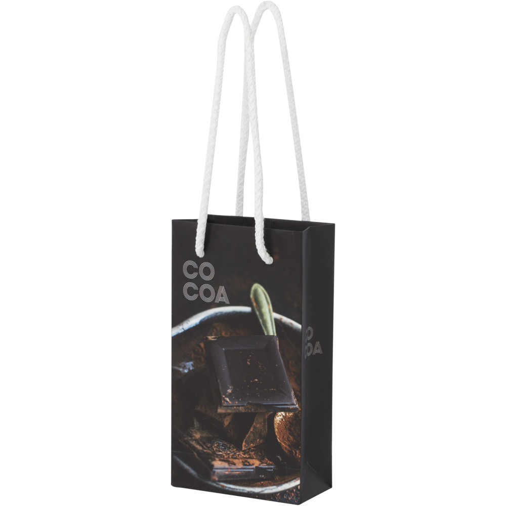 Handmade 170 g/m2 integra paper bag with plastic cord handles - 9.5 x 4 x 17 cm, product image