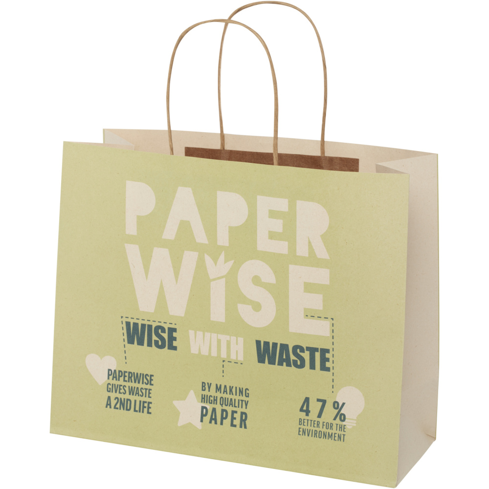 Agricultural waste 150 g/m2 paper bag with twisted handles - 31 x 12 x 25 cm, product image