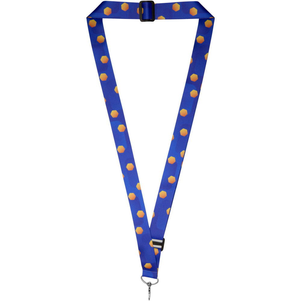 Liv adjustable sublimation lanyard, Black / White, product image