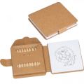 Coloring book with 12 wooden crayons RUFIN, beige
