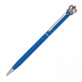 Metal pen with crown DYLAN, blue
