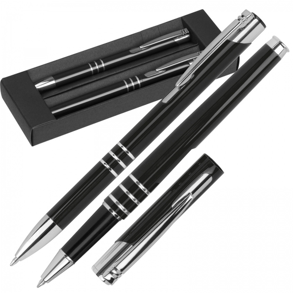 Writing set ballpen and rollerball pen NORMA, black, product image