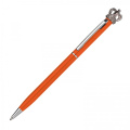 Metal pen with crown DYLAN, orange