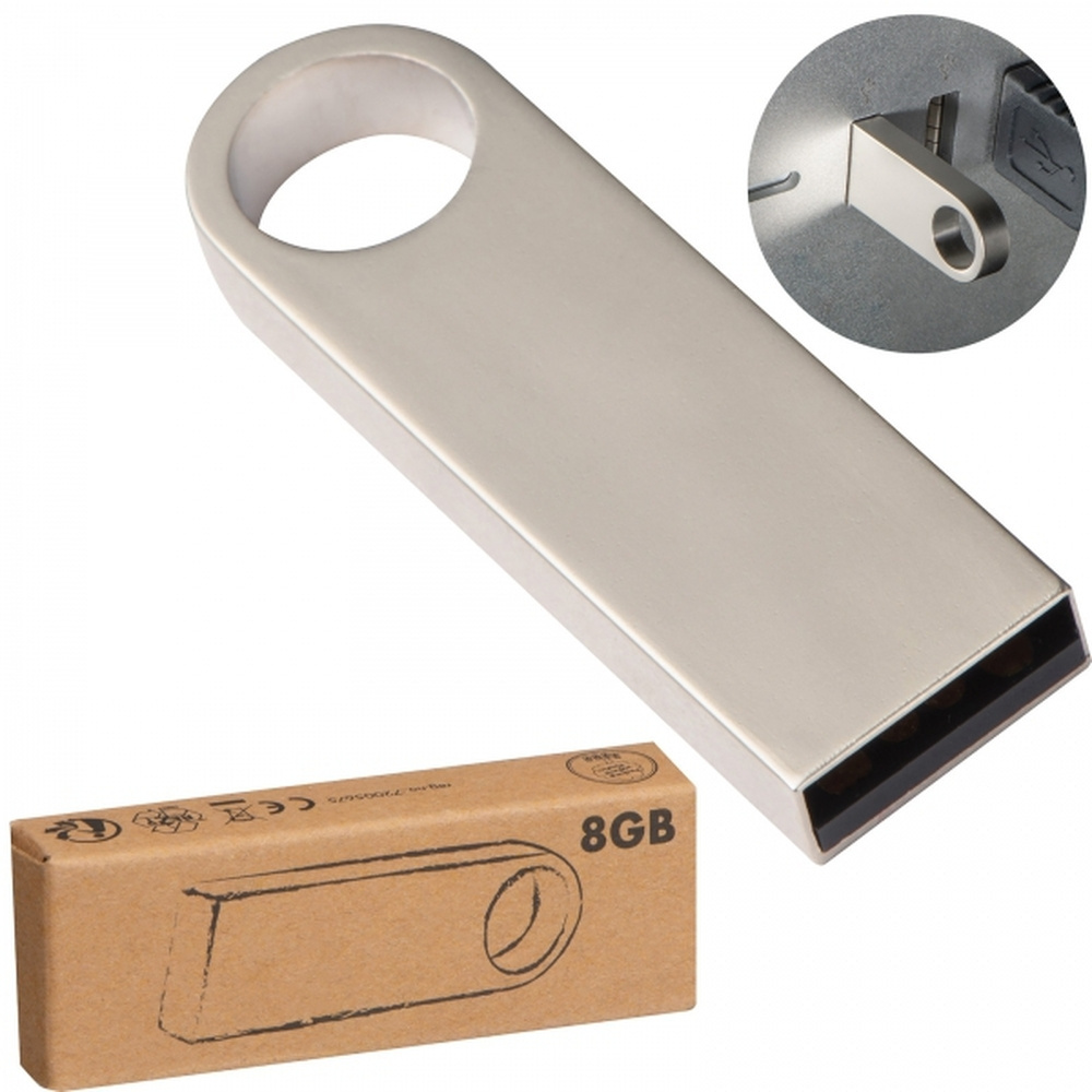 Metal USB flash drive 8GB 2.0 EDYTA, product image