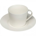 Ceramic cup with saucer 175 ml LYNN, white
