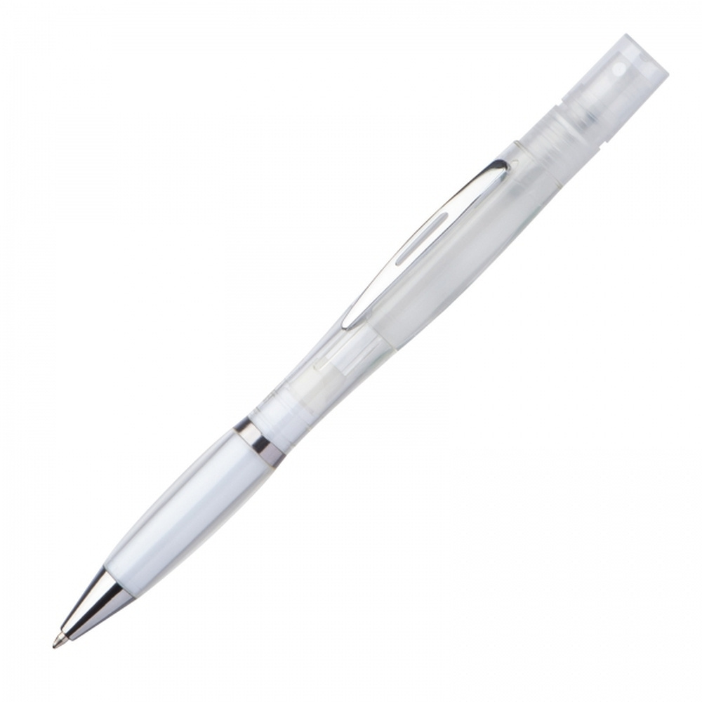 Plastic pen with sprayer SABINA, white, product image