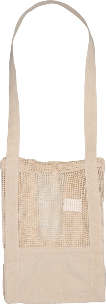 Cotton bag with mesh 150 g/m2 BENEDIKT, white, product image