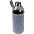 Glass bottle with sleeve 1000 ml JESSICA, grey