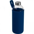 Glass bottle with sleeve 1000 ml JESSICA, navy blue